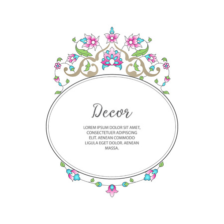 Vector gold ornamental decorative frame.のイラスト素材
