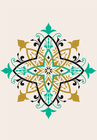 Template for greeting cards, invitations, menus. Wedding invitation. Decorative floral frame. Luxury floral frame. Ornate decor.のイラスト素材