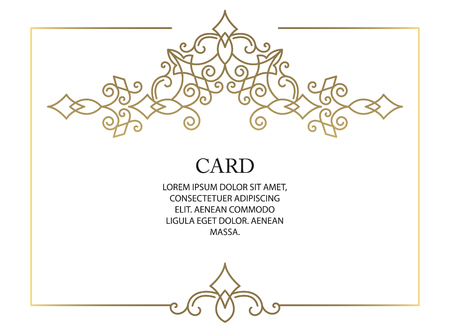 Ornate decor, border for invitation, card. Flourishes ornaments cards.のイラスト素材