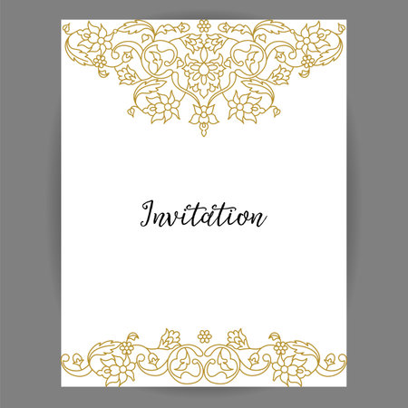 Vector decorative frame. Elegant element for design template, place for text. Floral border.のイラスト素材