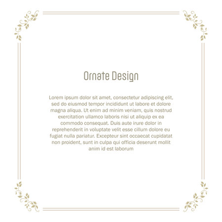 Elegant element for design template, place for text. Floral border.のイラスト素材