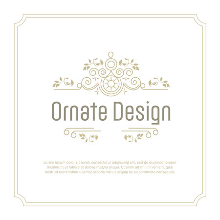 Elegant element for design template, place for text. Floral border.のイラスト素材