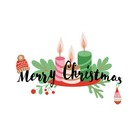 Christmas background with decorative design elements.のイラスト素材