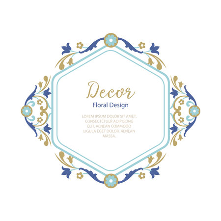 Vector ornamental decorative frame. Luxury east floral border.のイラスト素材