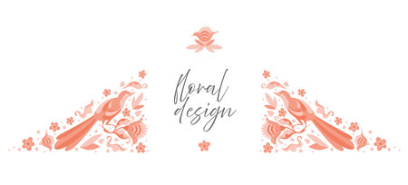 A set of floral elements to decorate your designs.のイラスト素材
