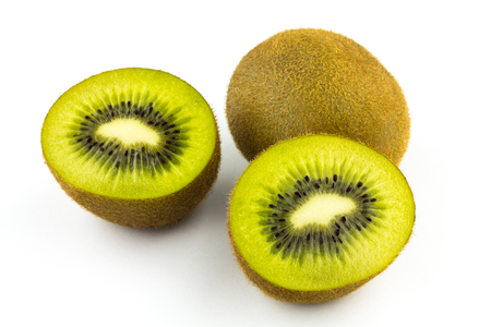 Kiwi fruit isolated on white background cutoutの写真素材