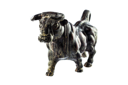 Buffalo statue decoration on white backgroundの写真素材