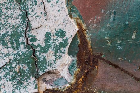 Close up of old rusty car doorの写真素材