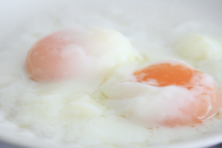 Scrambled eggs on the plate, Soft-boiled eggsの写真素材