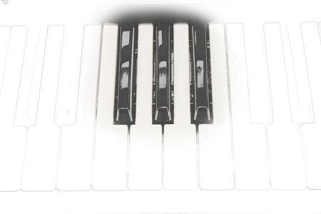 paino keyboard on watercolor painting background.の写真素材
