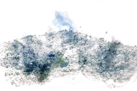 Abstract Mountain peak on watercolor illustration painting background.の写真素材