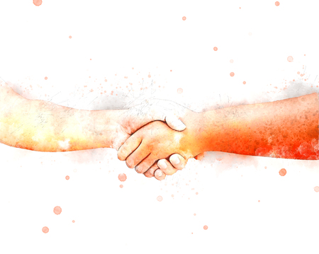 Abstract shake hand watercolor illustration painting background.の写真素材