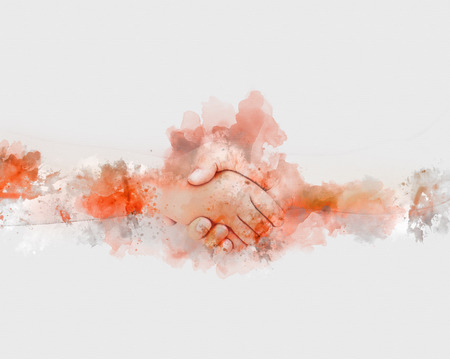 Abstract shake hand watercolor illustration painting background.の写真素材