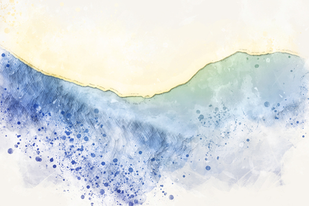 Abstract mountains hill on watercolor illustration painting background.の写真素材