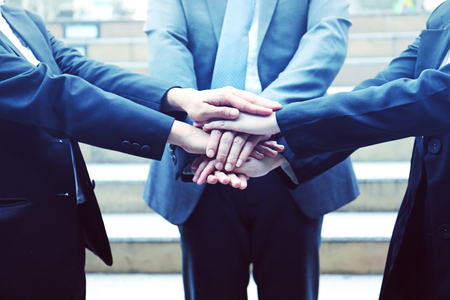 Close-up teamwork handshake business concept.の写真素材