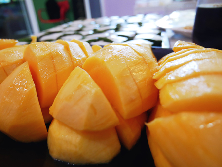 Yellow Mango close up.の写真素材