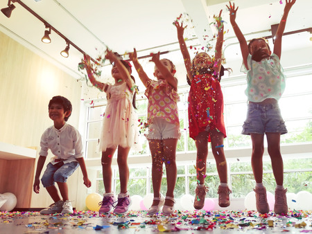 Beautiful Asia child happy for happy new year party.の写真素材