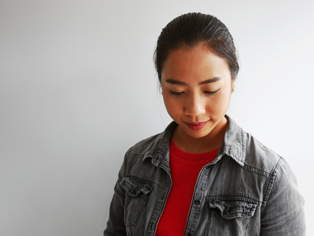 Beautiful Asian woman smile portrait.の写真素材