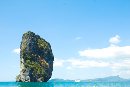Beautiful Mountain peak and sea water in Krabi, Thailand.の写真素材