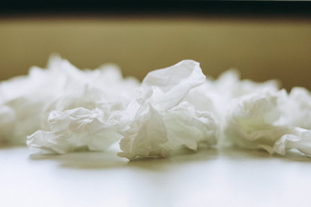 Close-up white paper tissue background.