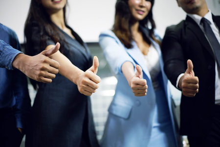 Young business persons happiness success for work in the offices.