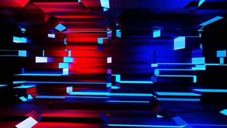 Abstract colorful shape 3d rendering, 3d illustration for texture background.の写真素材