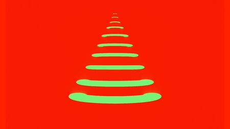 Abstract green waves 3D renderingの写真素材
