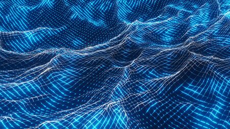 Abstract water colorful waves 3D rendering, 3D illustraion background.の写真素材