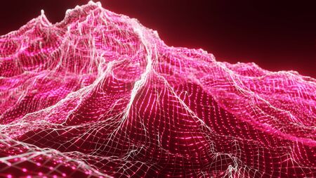 Abstract water colorful waves 3D rendering, 3D illustraion background.の写真素材