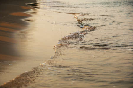 Beautiful soft wave water sea on the beach at pattaya, Thailand.の写真素材
