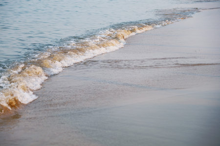 Beautiful soft wave water sea on the beach at pattaya, Thailand.