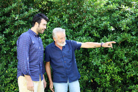 Father and son talking and sharing discussion lifestyle for domestic life at home.の写真素材