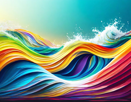 abstract colorful background with wave effect, vector illustration eps10の素材