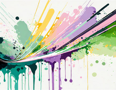 Watercolor paint background painting illustration on digital art concept, Generative AI.の素材