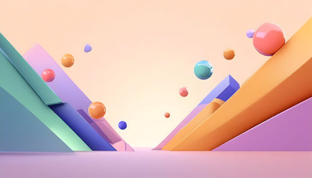 abstract minimal color beautiful futuristic Geometric background for your presentation on digital art concept.の素材
