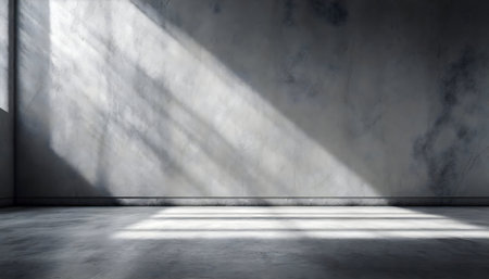 Abstract Beautiful Gray background for product presentation with beautiful lights and shadows on digital art concept.の素材