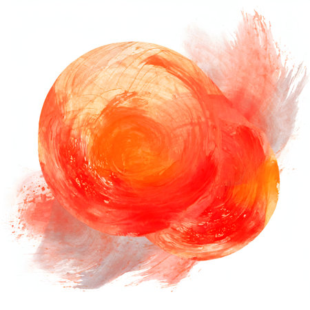 abstract 3D art, modern orange painting, gray and orange wall art.の素材