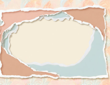 Ripped paper frame on pastel tones wallpaper texture for your artworkの素材