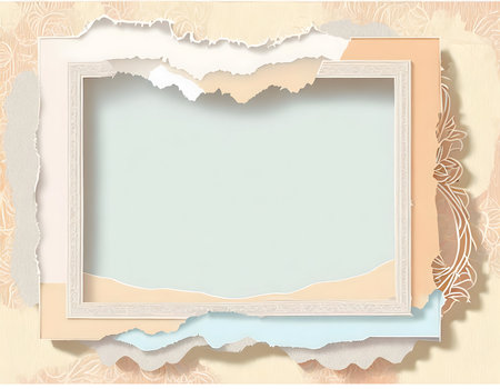 Ripped paper frame on pastel tones wallpaper texture for your artworkの素材