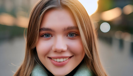 Hyper detailed, hyper realistic portrait of a Asia girl on her head ,real people on Generative AI.の素材