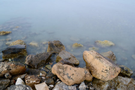 Rocks and sea water の写真素材