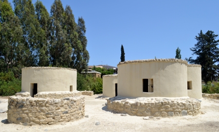 Reconstructed structures with trees の写真素材