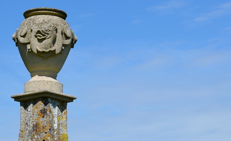 Decorative pillar and blue sky の写真素材