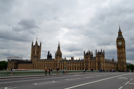 Big Ben in London and cloudy skyのeditorial素材