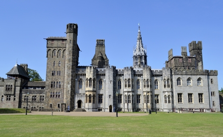 Cardiff castle and blue skyのeditorial素材