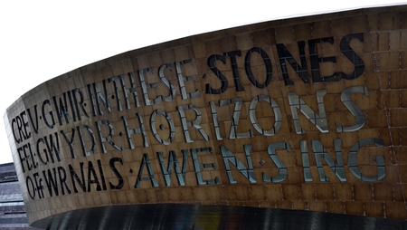 Wales millennium center in Cardiffのeditorial素材