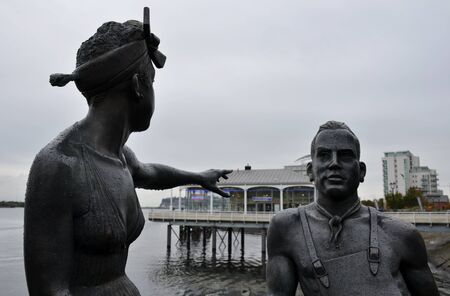 Sculpture from Cardiff bayのeditorial素材