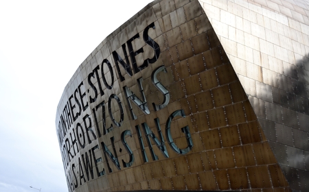 Wales millennium center in Cardiffのeditorial素材