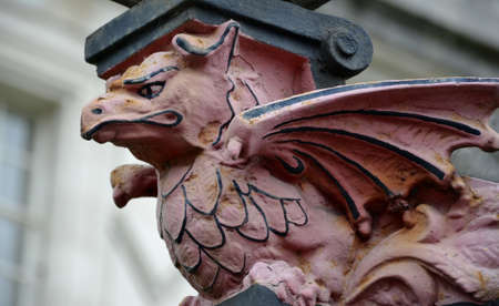 Sculpture of dragon from Cardiffの写真素材
