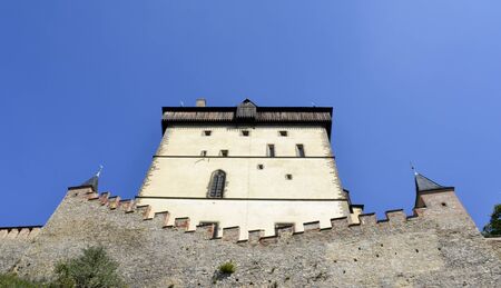 Exterior of Karlstejn castle and blue skyのeditorial素材